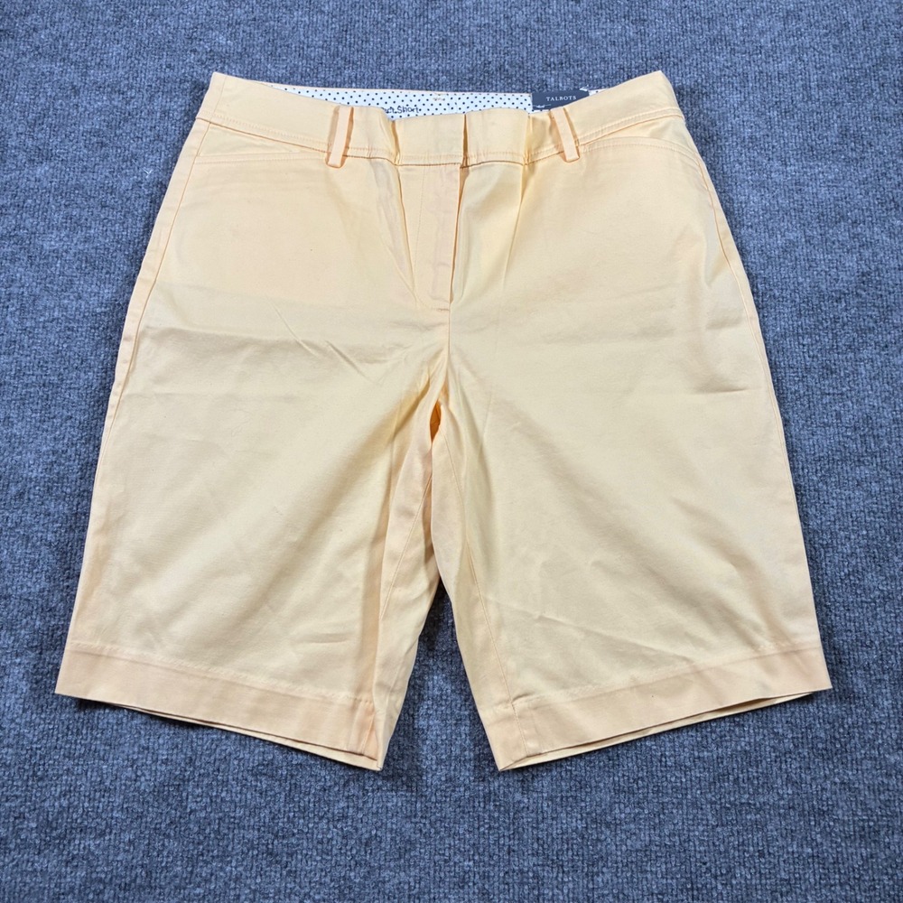 Talbots Perfect Bermuda Shorts Womens 8 Yellow 10.5 Inseam Stretch Cotton NWT